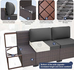 Patio Furniture Sectional Sofa Set 13-Pieces PE Rattan Swivel Rocking Chairs Patio Conversation Set w/43in Gas Fire Pit Table, Outdoor Furniture with 55000 BTU Propane Fire Pit, Grey