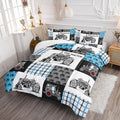 Axolotl Tractor Comforter Set Twin Size,Cartoon Truck Car Comforter Set for Boys,Farm Excavator Bedding Set with Old Tractor for Kids Boys Teens Adult All Season,1 Quilt 2 Pillowcases