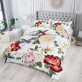 Butterfly Comforter Set for Girls Kids Adults Watercolor Butterfly Rose Bedding Set Aesthetics Butterflies Quilt Duvet Set Twin Size with 1 Comforter and 2 Pillowcases