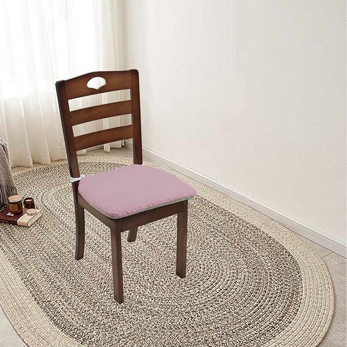 Plush Chair Cushion, Oval Chair Cushion Pad,Ultra Soft Nonslip Seat Pad,Comfortable Chair Cushion Cover,2PCS Memory Foam Chair Seat Cushion for Home Office Kitchen Dining Chairs Orchid
