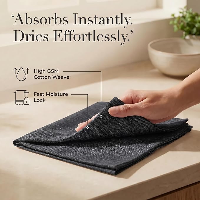 Urban Villa Cloth Napkins Cotton 20x20 (Set of 12) Black/White