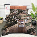 NINENINE Camo Deer Comforter Sets Twin Size,American Flag Wildlife Forest Bedding for Boys Adult Teens,Western Theme Hunted Animal Comforter Sets with 1 Comforter 1 Pillowcase…