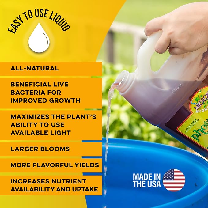 Microbe Life Hydroponics Premium Photosynthesis Plus to Grow Fruits, Vegetables, and Herbs, The Best Professional Big Bud Grow, Use with Any Feeding Systems Including Hydroponics or Soil, 2.5 Gallons