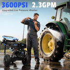 Gas Pressure Washer 3600PSI 2.3 GPM 212CC High Pressure Washers, 30FT Hose with Reel, Built-in Soap Tank, 5 Quick-Connect Nozzles, Axial Pump, Heavy Duty Gas Power Washer for Cars Driveways