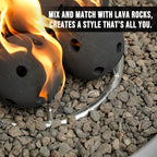 Skyflame Hollow Ceramic Balls, Set of 6 Round Fire Stones Set for Indoor and Outdoor Fire Pits or Fireplaces Accessory, 5 Inch, Black