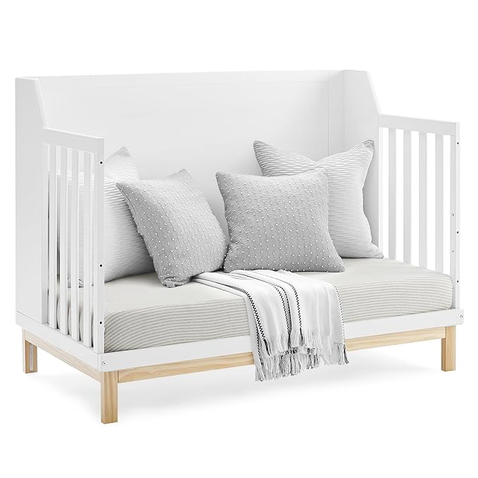 GAP babyGap Oxford 6-in-1 Convertible Crib - Greenguard Gold Certified, Bianca White/Natural