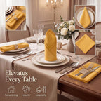 Urban Villa Cloth Napkins Cotton 20x20 (Set of 12) Mustard
