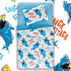 SLEEP ZONE Jersey Knit 3-Piece Full/Queen Size Comforter Set, Lightweight Kids Bedding Sets for All Seasons, Fluffy Soft, Easy Care (Sharks, Full/Queen)
