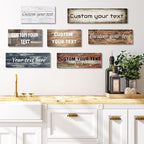 LZIMU Custom Text Signs Wall Decor Personalized Canvas Quote Family Sign Wall Art Wood Background Rustic Farmhouse Decor Framed (10"x30")