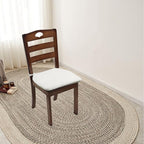 Plush Chair Cushion, Oval Chair Cushion Pad,Ultra Soft Nonslip Seat Pad,Comfortable Chair Cushion Cover,2PCS Memory Foam Chair Seat Cushion for Home Office Kitchen Dining Chairs White