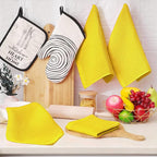 Homaxy 100% Cotton Waffle Weave Kitchen Dish Cloths 12-Pack, Yellow | 12 x 12 Inches, Ultra Soft Absorbent Dish Towels, Quick Drying Dish Rags with Hanging Loop