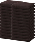 Homaxy 100% Cotton Waffle Weave Kitchen Dish Towels 24-Pack, Dark Brown | 13 x 28 Inches, Ultra Soft Absorbent Dish Towels, Quick Drying Cleaning Towels
