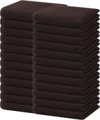 Homaxy 100% Cotton Waffle Weave Kitchen Dish Towels 24-Pack, Dark Brown | 13 x 28 Inches, Ultra Soft Absorbent Dish Towels, Quick Drying Cleaning Towels