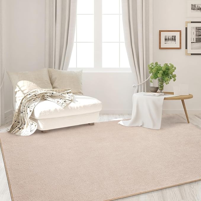 Area Rugs for Bedroom Living Room, 4x6 Ivory Super Soft Comfy Thickened Memory-Foam Indoor Carpets, Modern Aesthetic Minimalist Carpet for Boys Girls Adults Apartment Nursery Home Décor