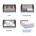 Delta Children Taylor 4-in-1 Convertible Baby Crib, Easy to Assemble, Sustainable New Zealand Wood, JPMA Certified, Dark Chocolate