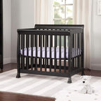DaVinci Kalani 4-in-1 Convertible Mini Crib in Ebony | Greenguard Gold Certified