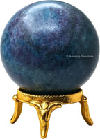 Amazing Gemstone Ruby Kyanite Crystal Ball with Stand - 2 Inches Crystal Sphere Meditation Balls for Witchcraft and Decorative Balls