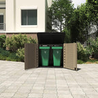 HOMSPARK Storage Shed Weather Resistance, Multi-Purpose Outdoor Storage Cabinet for Backyards and Patios, Horizontal Storage Shed for Lawnmower, Patio Accessories (Coffee, Large - 26 cu.ft)