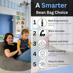 Bean Bag Chair Cover (No Filler) | Bird's Nest Shape | Adult Size | Microsuede | Stuffed Animal Storage for Kids Or Memory Foam| Double Stitched | Durable Zipper | Soft Premium