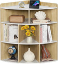 Vecelo 3-Tier Corner Cabinet with 8 Cubbies, Wooden Cube Storage Organizer, Modern Bookshelf Units for Playroom, Bedroom, Living Room, Marble White
