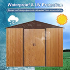 10 x 8 FT Outdoor Storage Shed, Metal Garden Shed with Floor Frame, Large Tool Shed Outdoor Storage with Lockable Sliding Doors & Air Vents, Storage House Waterproof for Backyard, Lawn, Coffee