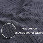 Homaxy 100% Cotton Waffle Weave Kitchen Dish Towels 12-Pack, Dark Grey | 13 x 28 Inches, Ultra Soft Absorbent Dish Towels, Quick Drying Cleaning Towels