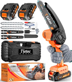 Tietoc Mini Chainsaw 6 Inch Cordless, Portable Electric Chain Saw Small Handheld Battery Powered Super Saws, Gifts for Men Women, Birthday Gift for Dad Fathers Husband Him Her Mom Mothers Grandparent
