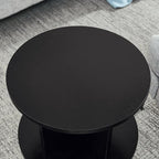 ECYIL Double Layered Independent Storage Rack, Full Circular Color Blocking Bookshelf, Suitable for Home, Office, Living Room, etc (black)