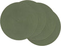 SHACOS Round Placemats Set of 4 Washable 15 inch Round Table Mats Cotton Polyester Woven Braided Place Mats for Dining Table Wedding Party Decor (Olive Green, 4)