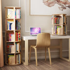 5 Tier 360° Rotating Stackable Shelves Bookshelf Organizer 360 Display Rotating Bookshelf Wood Book Shelf Organizer for Bedroom, Living Room, Study Room - Intexca