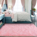 Super Soft Fluffy Shaggy Rugs 5x8 Feet for Living Room Bedroom, Fuzzy Plush Area Rugs for Girls Kids Room Nursery Home Decor, Furry Dorm Rug Cute Non-Slip Indoor Floor Carpet, Baby Pink