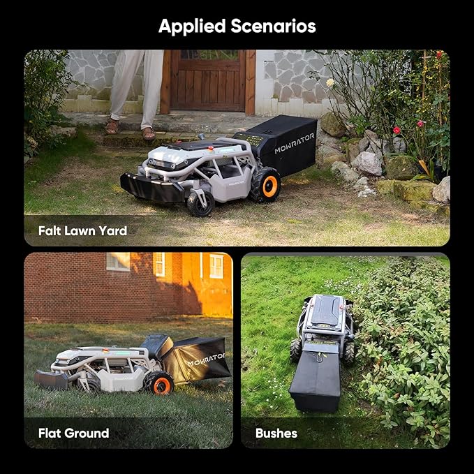 Remote Control Lawn Mower S1 2WD 56V12Ah, Multi-Functions RC Lawn Mower with 1.8-4.6 Inch Cutting Height 21 Inch Real Blade for Mowing 0.75 Acres