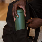 Fellow Carter Move Ceramic Lined Travel Coffee Mug 16 oz - Leak-Proof Lid | No Metallic Taste, Dishwasher Safe, Hot 12Hr Cold 24Hr, Stainless Steel Tumbler, BPA-Free, Fits Cup Holders, Cargo Green