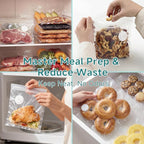 Mehomeli Reusable Vacuum Sealer Bags for Food – 30 BPA-Free Large (11.8 x 13.4in) Food Storage Bags, Freezer Microwave Safe, Odor-Resistant, Leak-Proof – Compatible with Handheld Vacuum Sealers