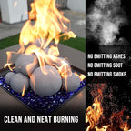 Skyflame 12PCS Fireplace Ceramic Balls, Mixed of 4 Sizes Fire Pit Balls Set for Indoor and Outdoor Fire Tables or Fireplaces Accessory,Gray