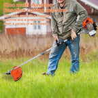 Weed Eater Gas Powered, 52CC Brush Cutter, 2-Stroke Handheld Cordless Chainsaw Hedge Pruner for Home, Yard, Garden Orange