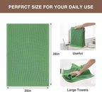 Homaxy 100% Cotton Oversized Waffle Weave Kitchen Towels 6-Pack | Grass Green, 20 x 28 Inches, Ultra Soft Absorbent Dish Towels, Quick Drying Large Cleaning Towels