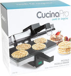 Piccolo Pizzelle Baker, Non-Stick Electric Press Makes 4 Mini Cookies | Even Heating Plates, Fun Baking Machine with Recipe Guide, Brunch Party Supplies, Italian Waffle Dessert Treat, Gift for Her
