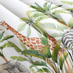 Wild Animal Comforter Twin Size,Elephant Giraffe Zebra Kids Comforter Set,3Pcs Bedding Set Printed Comforter with 2 Pillowcases,Down Alternative,Soft and Lightweight,for All Seasons