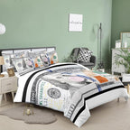 Tailor Shop Money Comforter Sets King Size Money Bedding Sets for Boys Kids Teens Money 100 Dollar Bill Comforter Sets Quilt Set All Season with 1 Comforter 2 Pillowcases……