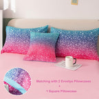 PERFEMET Girls Comforter Set Twin Size 6 Piece Bed in A Bag 3D Colorful Rainbow Bedding Comforter Sheet Set for Kids - (1 Comforter, 1 Flat Sheet, 1 Fitted Sheet, 2 Pillowcases, 1 Cushion Cover)