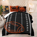 Tailor Shop Sports Football Bedding Set for Boys Kids Teens ，Football Comforter Sets Twin Size Black Rugby Theme Bedding Set with 1 Comforter 1 Pillowcases…