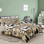 NINENINE Camo Deer Comforter Sets American Flag Bedding Set,Queen Comforter Sets for Boys,Hunting Bedding Set for Kids,Teen Camouflage Bedding Sets with 1 Comforter 2Pillowcases