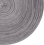 SHACOS Round Braided Placemats Set of 8 Round Table Mats for Dining Tables Non Slip Washable (Black Grey, 8)