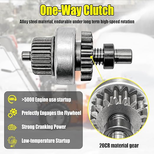 fullas JQ170 Electric Starter Motor Fit for Troy-Bilt MTD Cub-Cadet Craftsman 951-10645A, 751-10645A, LCT Ariens 208cc 254cc Engine for Husqvarna Ariens Snowblower Starter