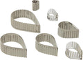 Ateco Fluted Edge Tear Drop Cutters in Graduated Sizes, Stainless Steel, 7 Pc Set