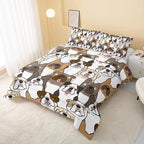 Kawaii Dog Comforter Twin Size,Dogs Comforter Set for Kids Teens Girls Boys,3Pcs Bedding Set Printed Comforter with 2 Pillowcases,Down Alternative,Soft and Lightweight，Twin Size