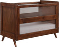 BreathableBaby Breathable Mesh 3-in-1 Convertible Crib (Toddler Bed Kit Sold Separately) — Walnut — Two Adjustable Mattress Heights — Greenguard Gold Certified