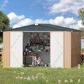 AECOJOY Shed 8' x 10' Outdoor Storage Metal Shed, Steel Yard Shed with Design of Lockable Doors, Utility and Tool Storage for Garden, Backyard, Patio, Outside use