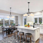 Bubble Chandelier, Modern Sputnik Dining Room 5-Light Chandelier with Black Finish and Glass Globes for Kitchen Bedroom Foyer and Living Room
